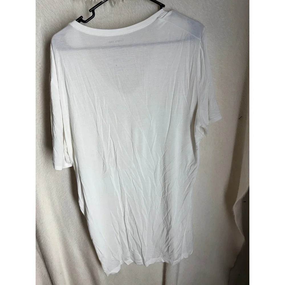 Tommy John Second Skin Deep V-Neck Undershirt Mens XL White Modal Spandex Tee